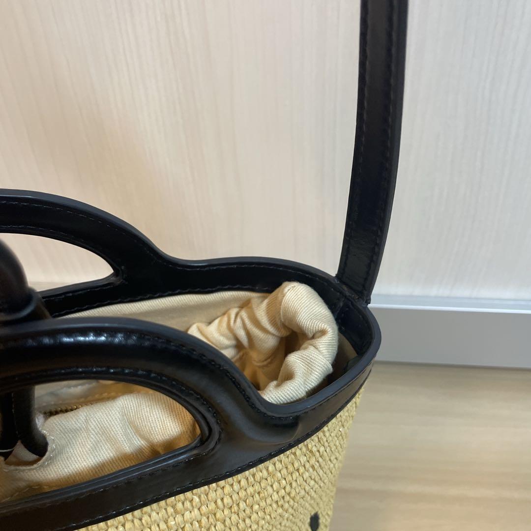 【美品】MARNI マルニ かごバッグ ショルダー ラフィア 2way ブラック