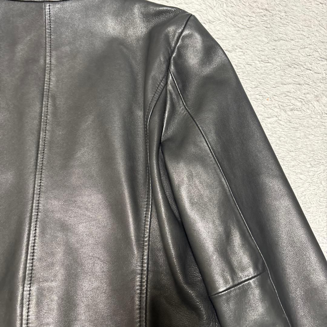 LAUTREAMONT 本革　ラム　レザージャケット　ノーカラー　襟無　Lサイズ