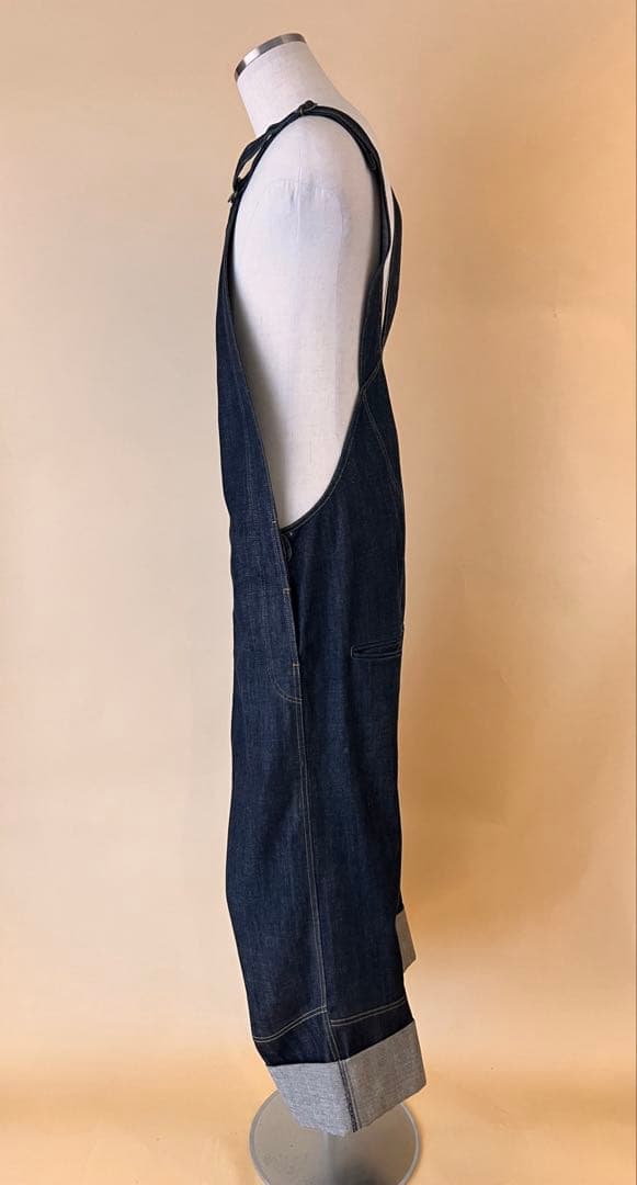 1回着用美品:NEMETHネメス:比翼デニムオーバーオール サイズL 国産デニム