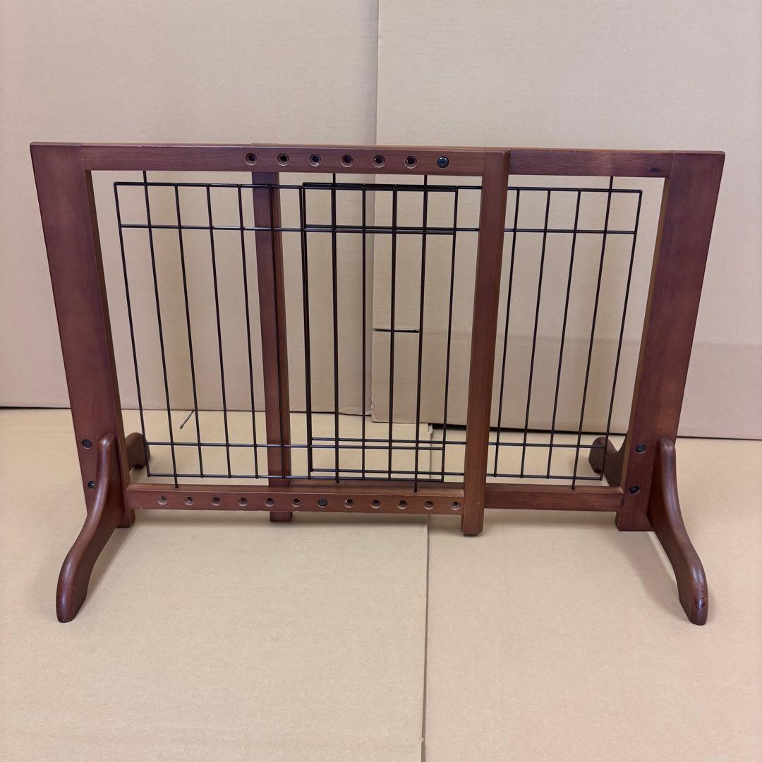 Petio 木製置くだけゲート ダークブラウン