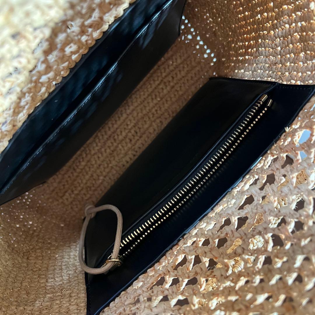 美品 STELLA McCARTNEY ラフィアロゴ かごバッグ ハンドバッグ