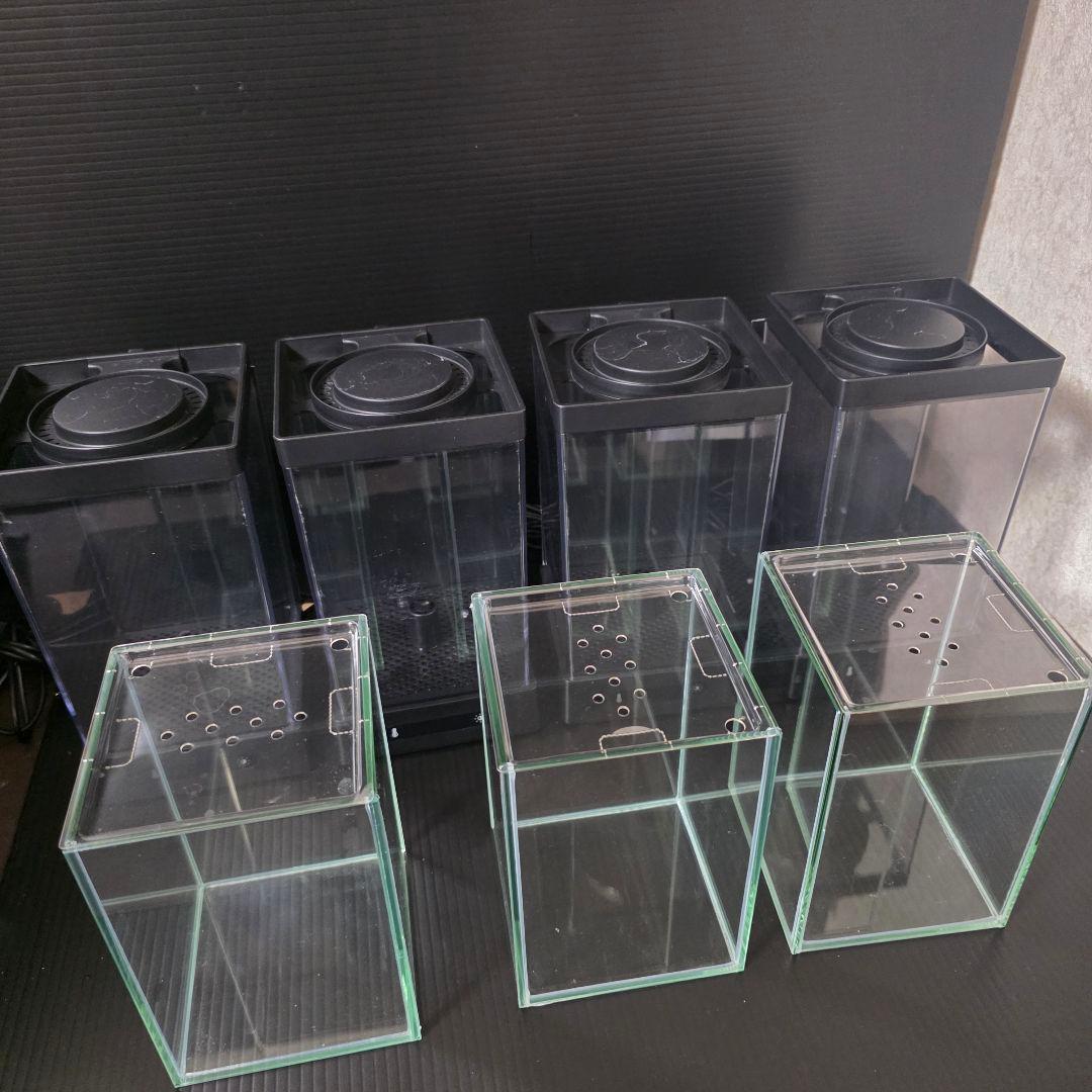 ベタ用 LEDヒーター付き水槽 4個+ベタ用 水槽３個