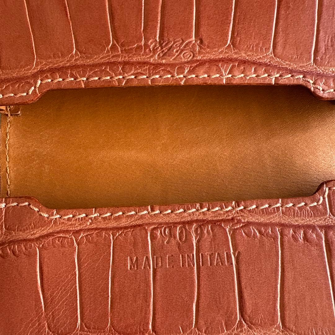 未使用✨Felisi フェリージ レザー名刺入れ クロコダイル型押し 型番909