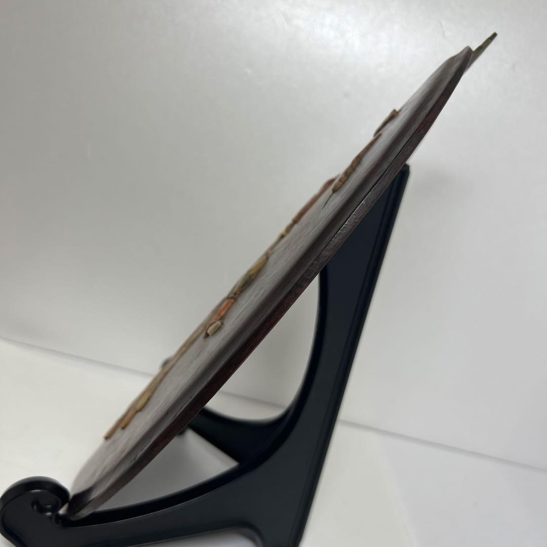 唐木　砡象嵌 壁掛　縦幅33.8cm 東K8-0115☆2F トヒチル
