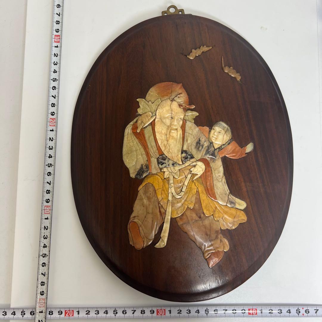 唐木　砡象嵌 壁掛　縦幅33.8cm 東K8-0115☆2F トヒチル