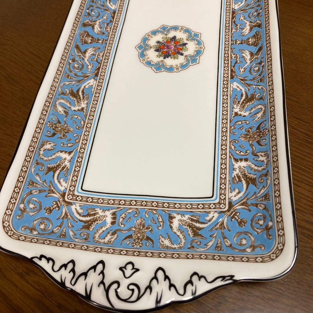 ウェッジウッド フロレンティーン ターコイズ サンドイッチプレート 長皿 長方形