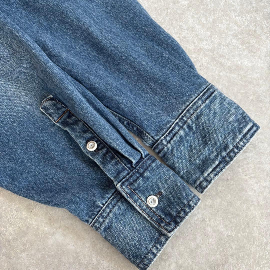 タグ付き ヘルシーデニム アーモンド デニムシャツ ゆったり ビッグシャツ