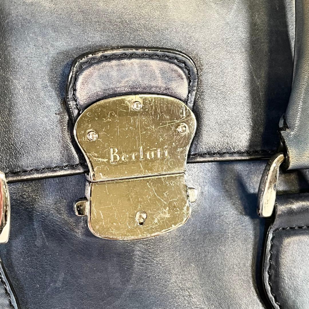 BERLUTI ベルルッティ エミーオガリバー 2WAY ハンドバッグ ブルー