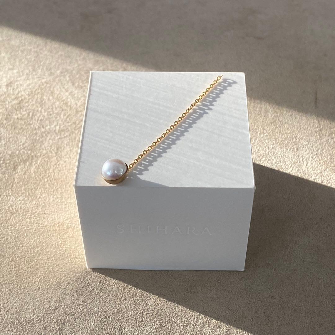 SHIHARA シハラ Half Pearl Chain Pierce 45°