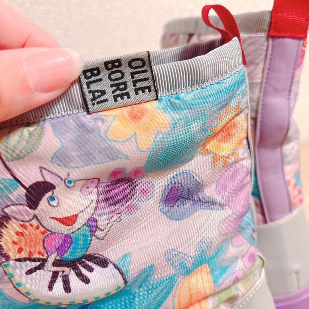 OLLEBOREBLA カラフル プリント ショート レイン ブーツ L 紫