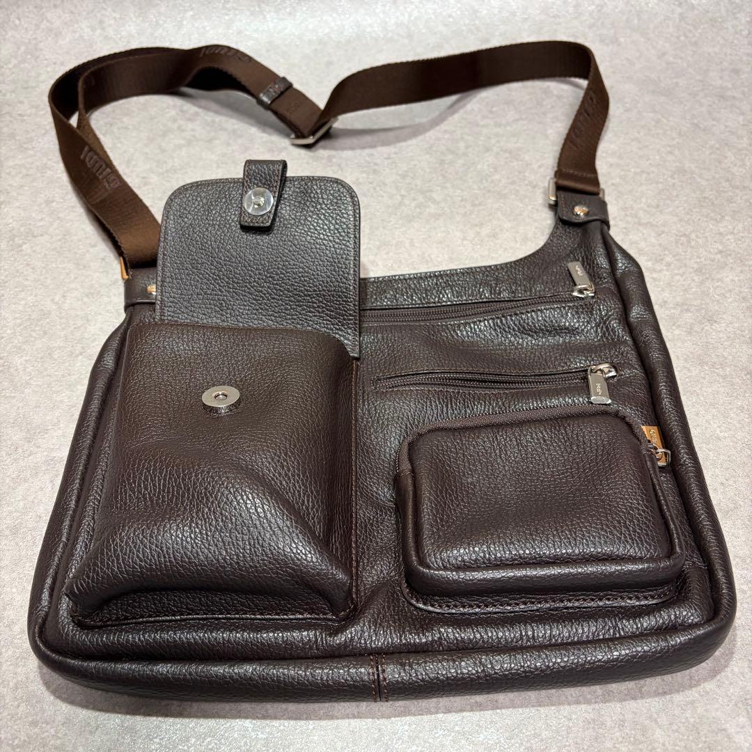 GIUDI ジウディ レザーショルダーバッグ ダークブラウン