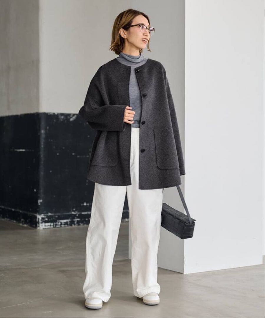 フレームワークハミルトンリバークルーネックコート　グレー　38