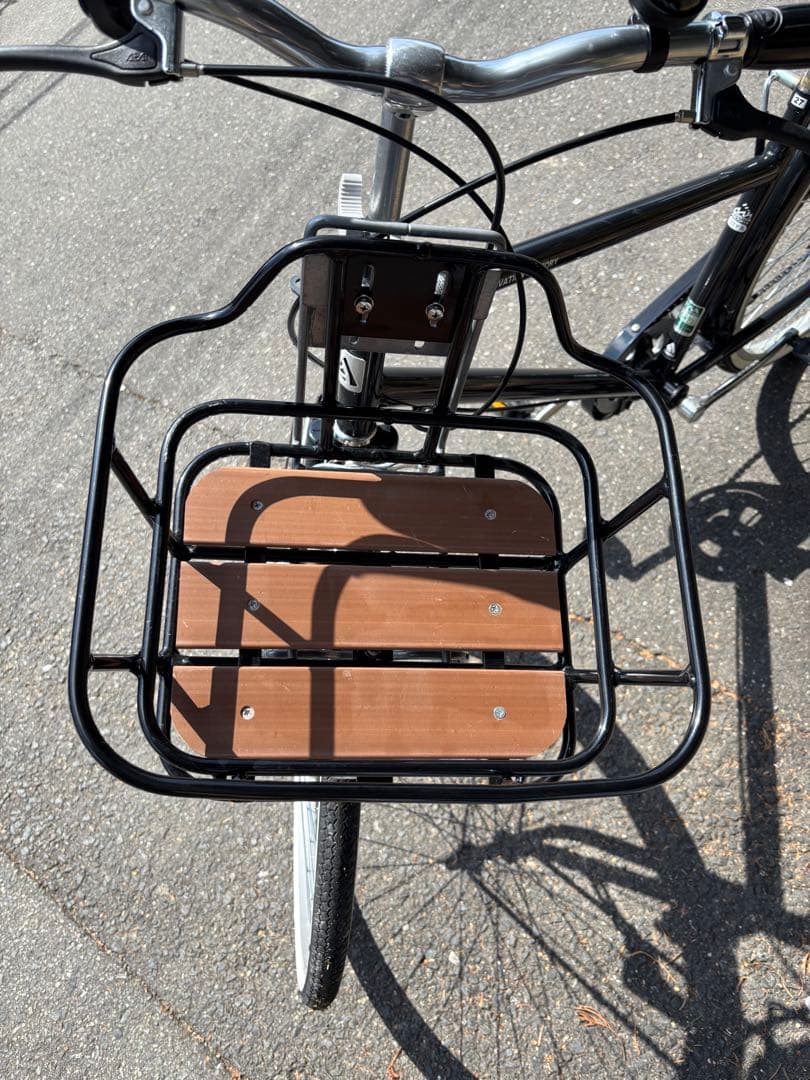 Asahi 27インチ シティサイクル ブラック 前バスケット付き