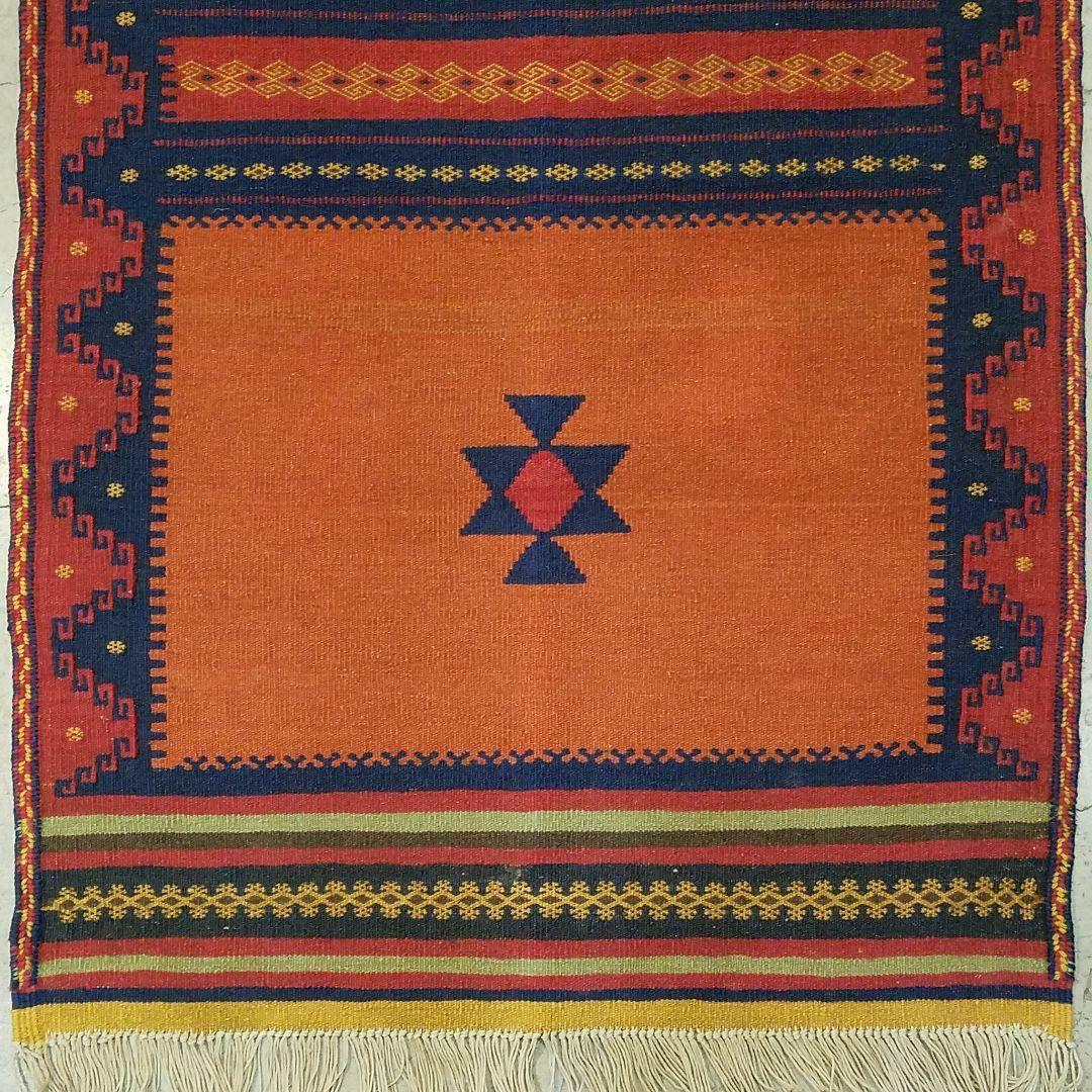 77X242cm廊下敷き・キリム(28)・ギャッベ・キッチンマット・ベランダ