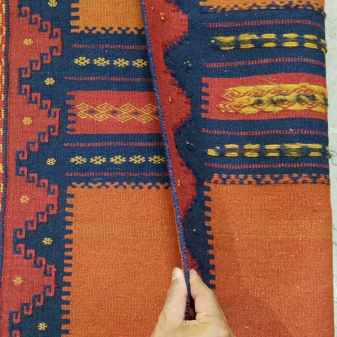 77X242cm廊下敷き・キリム(28)・ギャッベ・キッチンマット・ベランダ