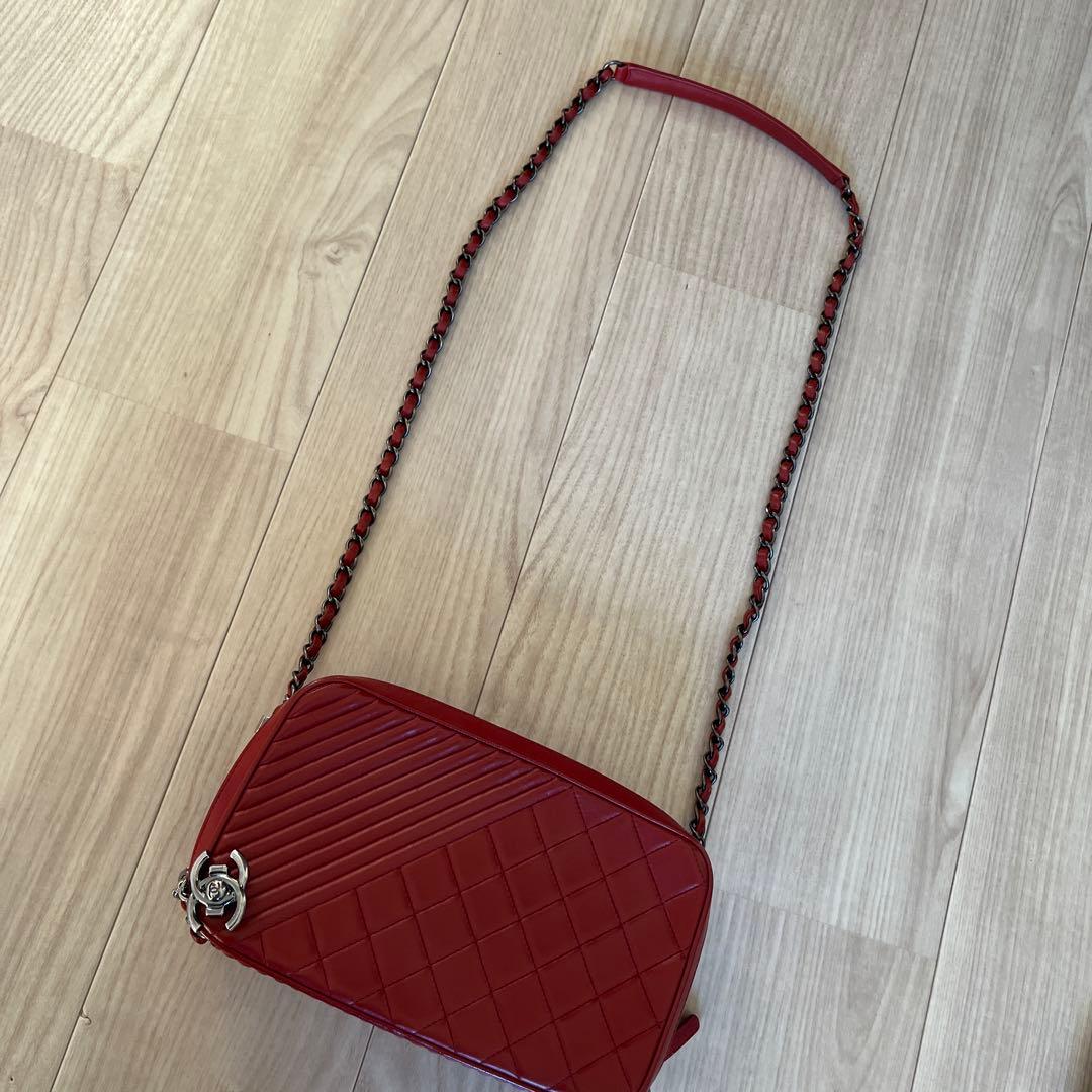 小*郎様 レッド ショルダーバッグ　ボーイシャネル