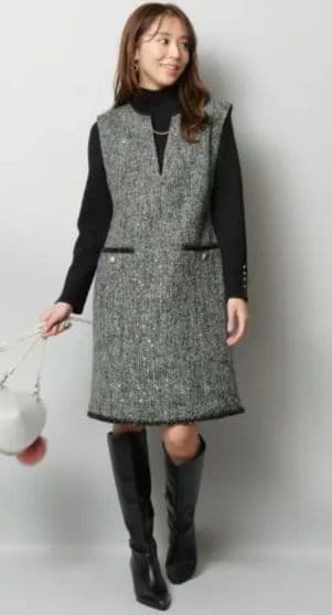 新品未使用JUSGLITTYツイードジャンスカ