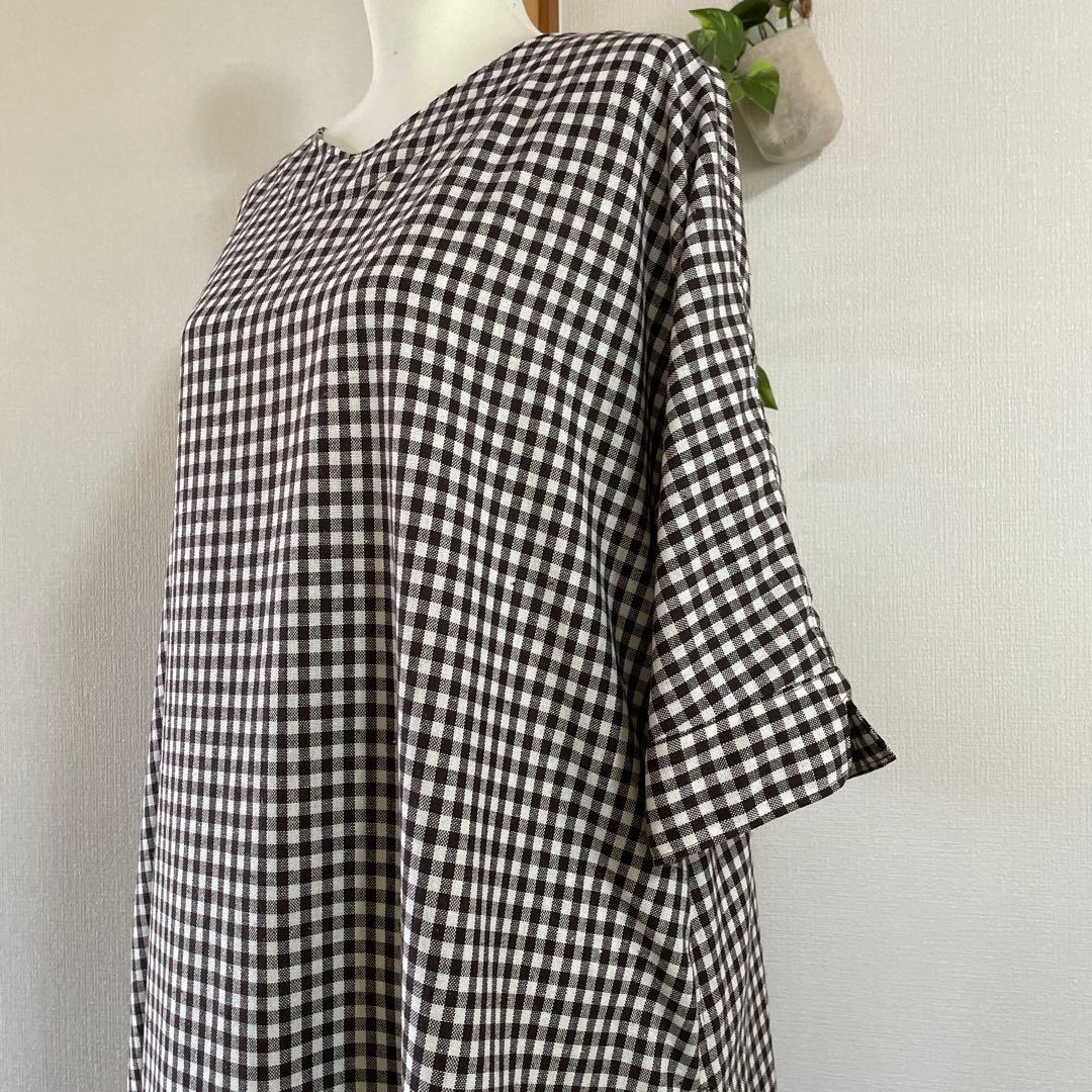 ＆LOVE様　ギンガムチェック　エプロン　ワンピース