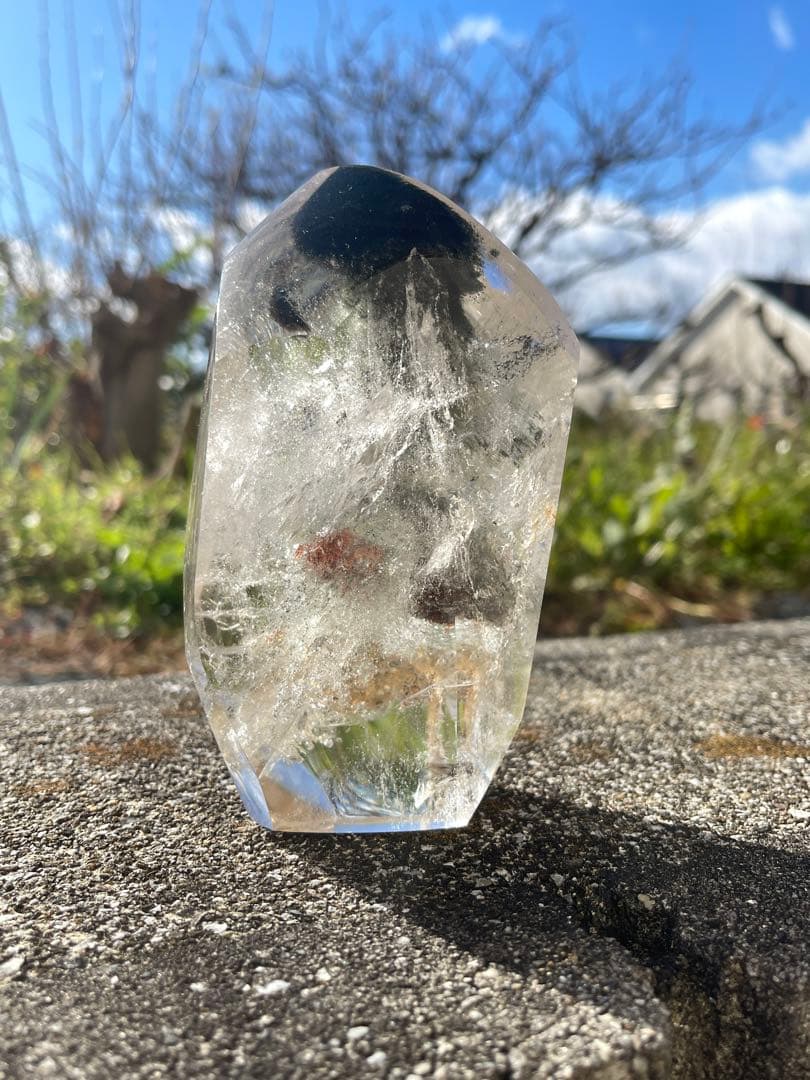 ブラジル産　ガーデンクォーツ　磨き石　四季幽霊水晶　万物新生