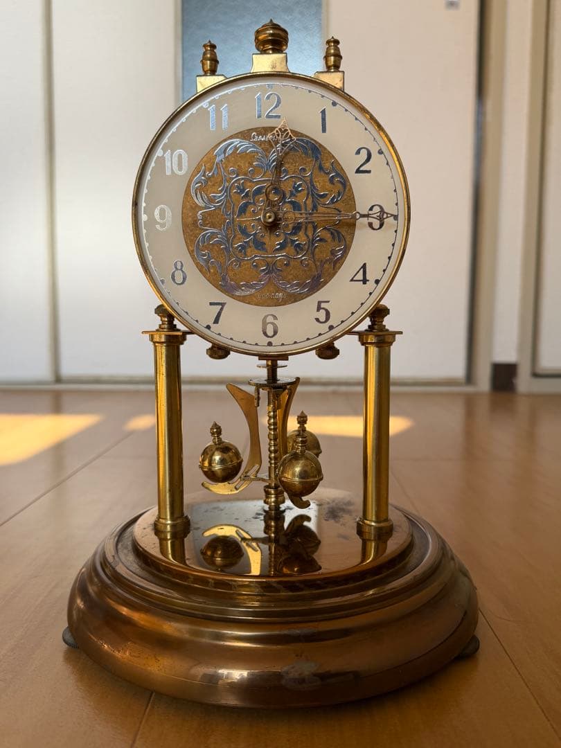 真鍮製ドーム型置時計 約30cm 巻き鍵付き