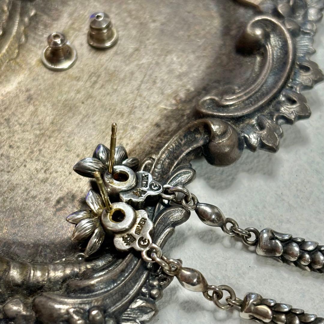 専用　　シルバー925 ブラッディマリー　ウォーターローズピアス k18 両耳