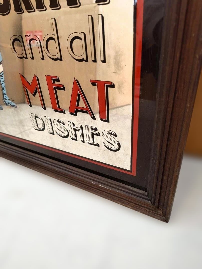 Ah! Bisto レトロ広告 フレーム付き鏡　アンティーク品