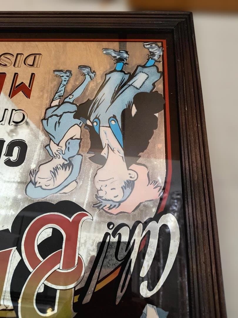 Ah! Bisto レトロ広告 フレーム付き鏡　アンティーク品