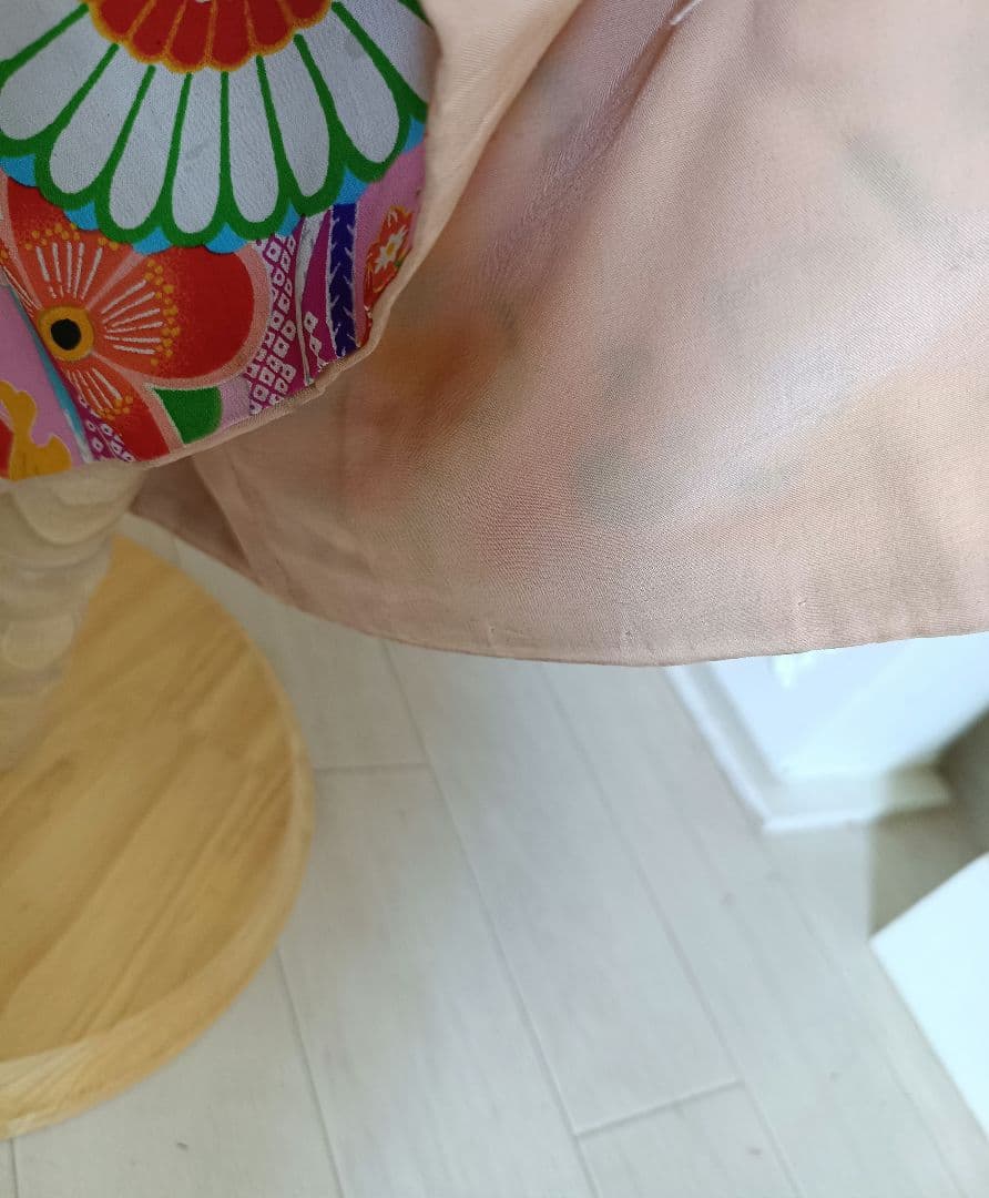 アンティークピンクの着物とキラキラ作り帯セット