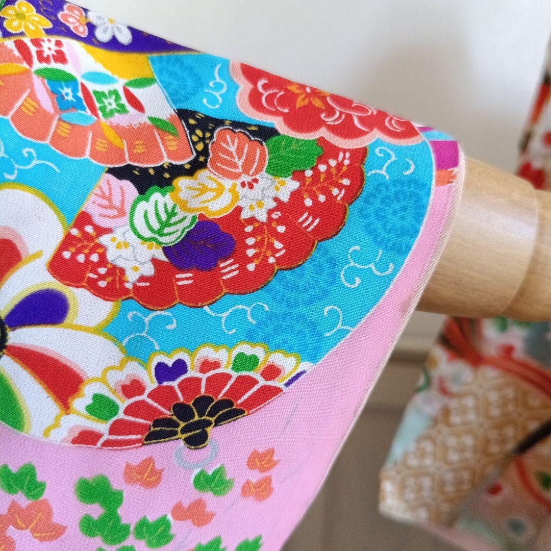 アンティークピンクの着物とキラキラ作り帯セット