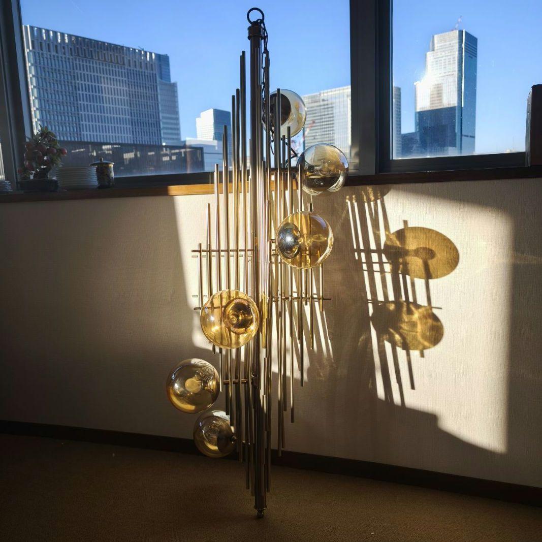 【希少品】松下電器 1980年代 シャンデリア ミッドセンチュリー 照明 ライト