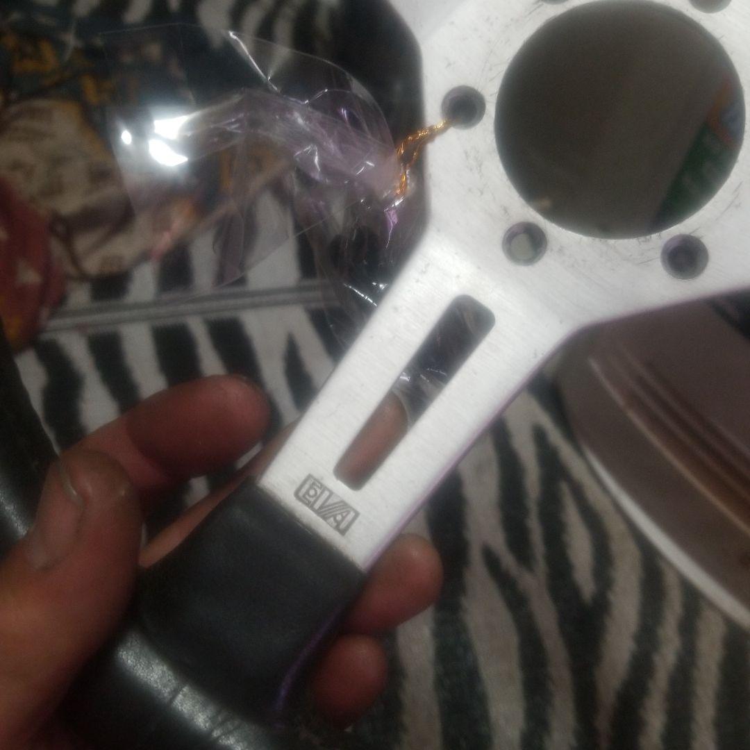 当時物 EVA antares ステアリングホイール 黒/シルバー