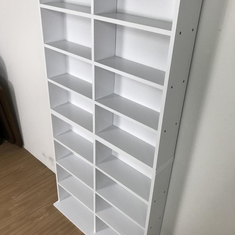 №6090【新品】縦置き・横置きのできる書棚セット90㎝×2個組 WH☆