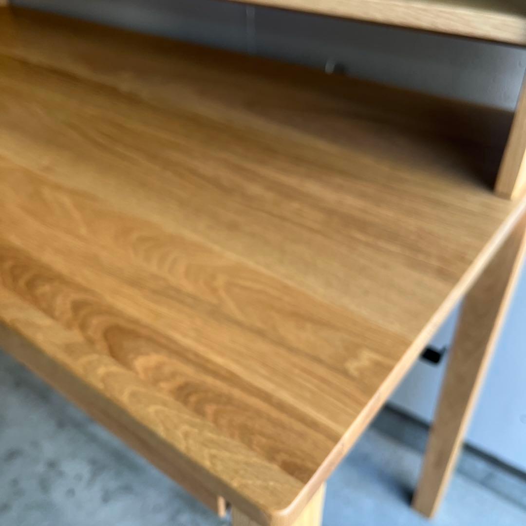 美品★無印 木製デスク オーク材 上置き棚付