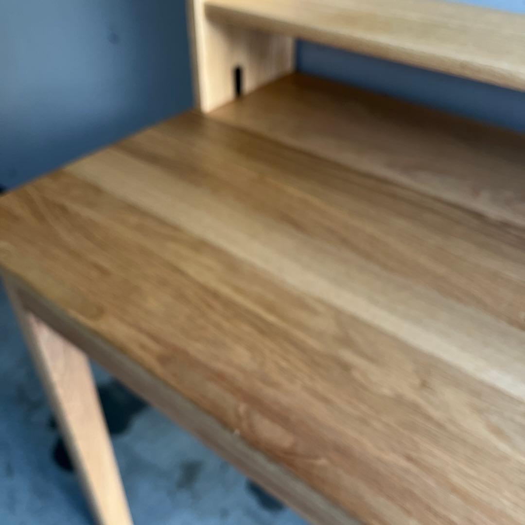 美品★無印 木製デスク オーク材 上置き棚付