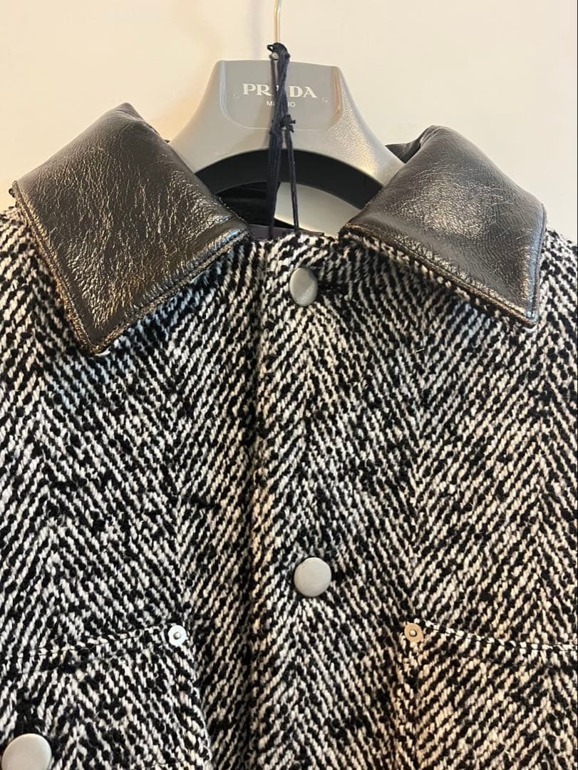 プラダ PRADA 24AW ウールブレンド ジャケット コート グレー