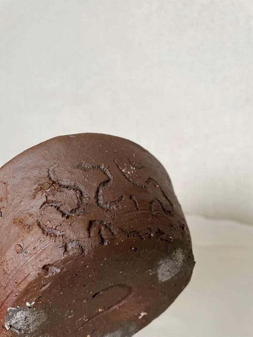 國吉清尚 作　焼締 蓋物