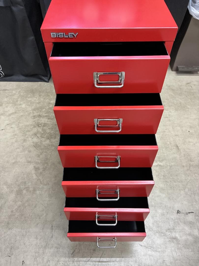 t*i様 BISLEY ビスレー A4 キャビネット 引き出し6段 赤 ペントレ