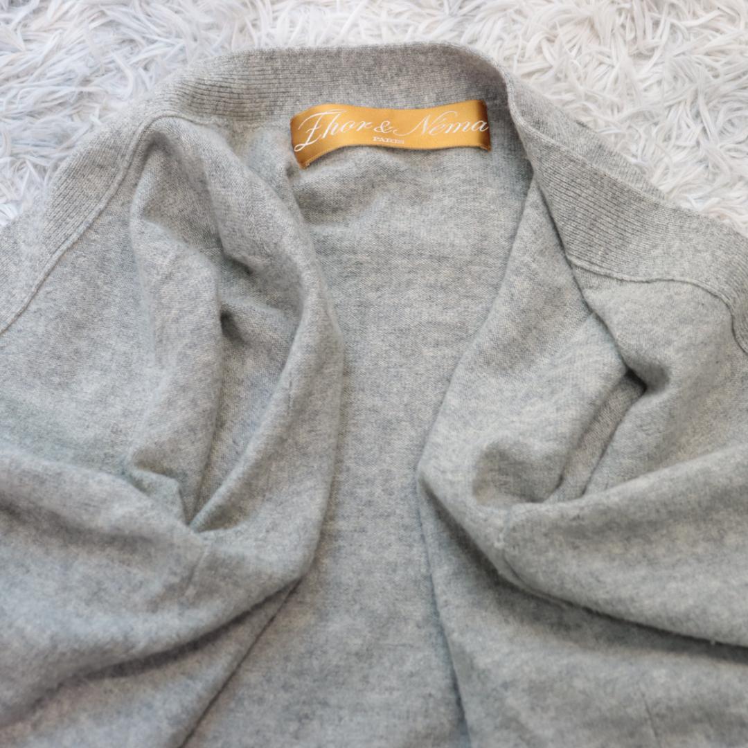 zhor&nema✨ゾーアンドネマ✨カーディガン　レース　カシミヤ混　サイズＬ