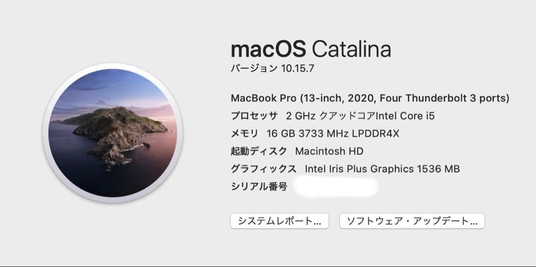 apple Macbook Pro 13インチ 2020 Intel i5