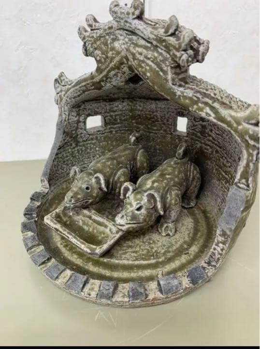 中国五代十国 耀州窯 养猪圈　骨董古美術品 唐物アンティーク江戸青磁コレクション