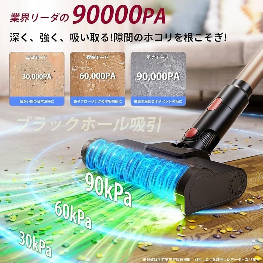 新品　コードレス掃除機 独立モーター自走式！90Kpa強力吸引 70分連続稼働