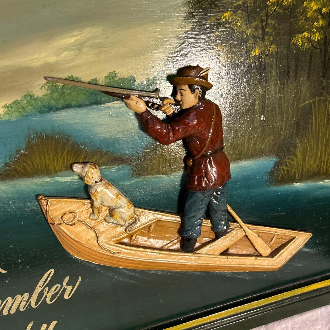 アンティーク　ハンティング　シーズン　看板　雑貨　フレーム　木製　ヴィンテー