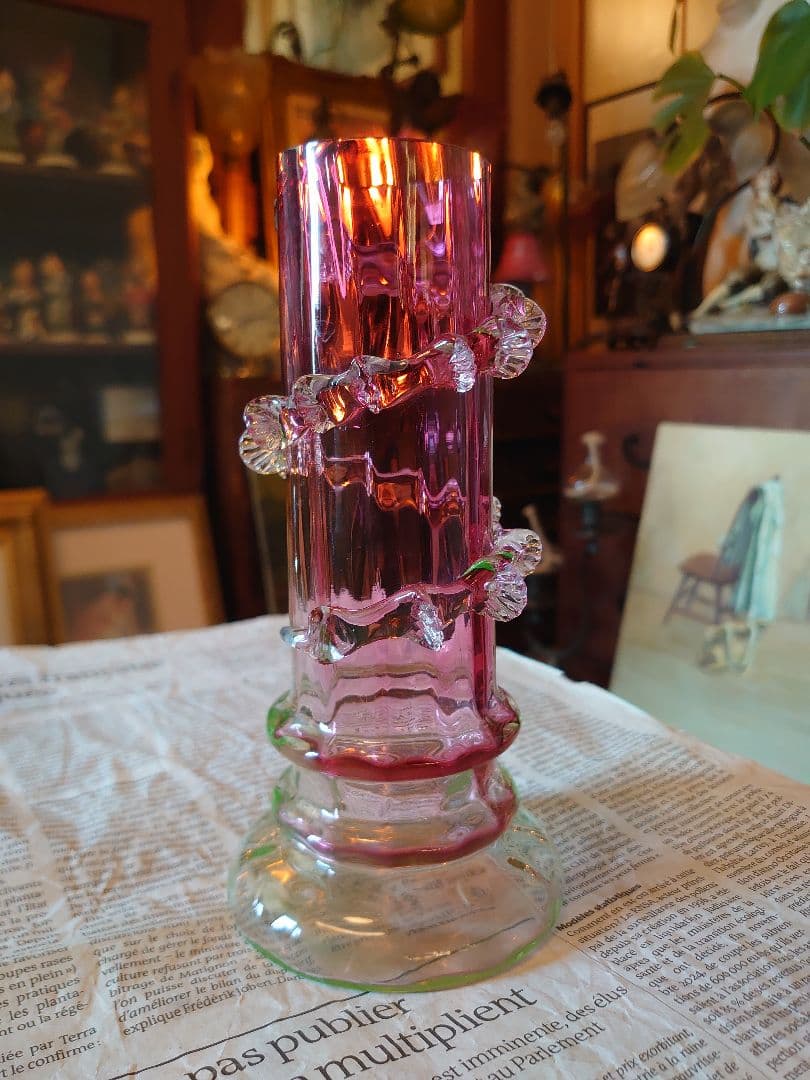 イギリス1800s'後期 ビクトリアン クランベリー＆ヴァセリン(ウラン)ベース