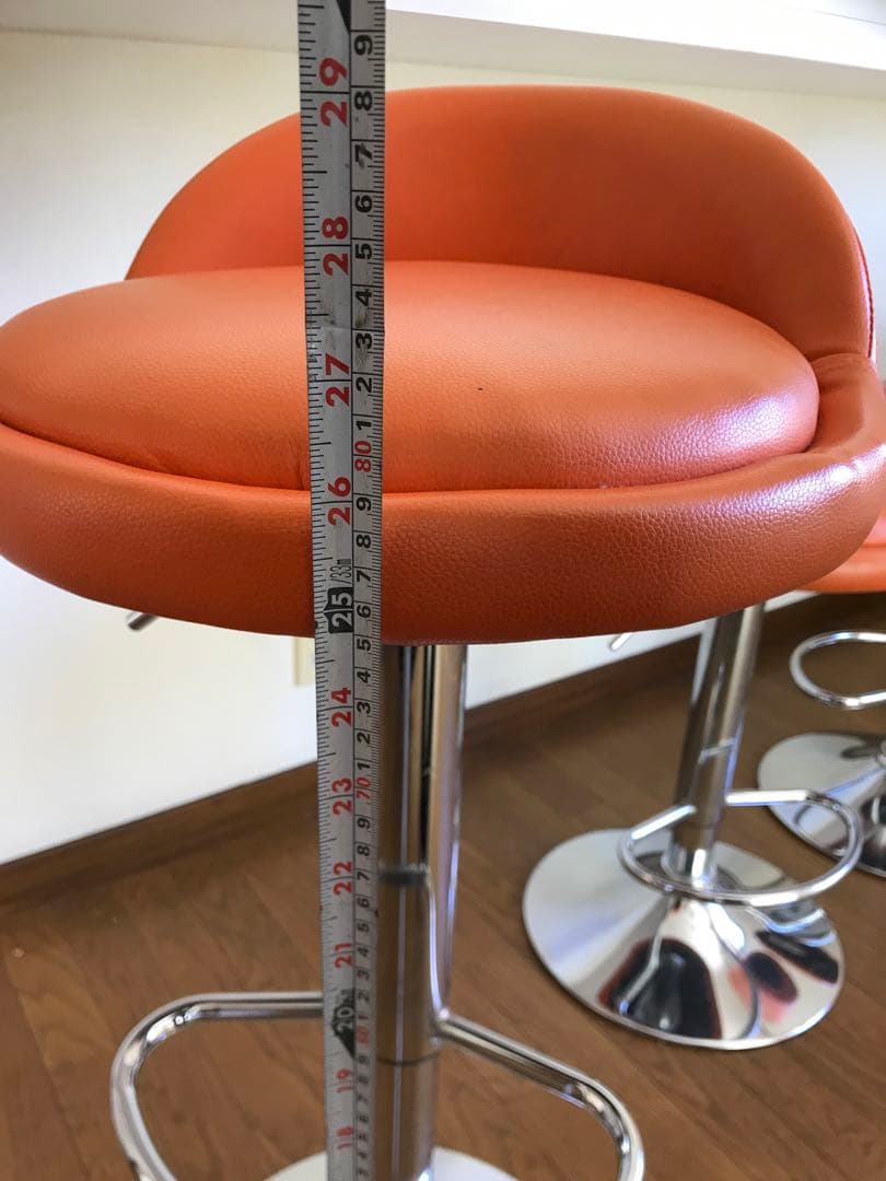 ホワイトカウンターテーブル、イス4脚セット 約2535mm