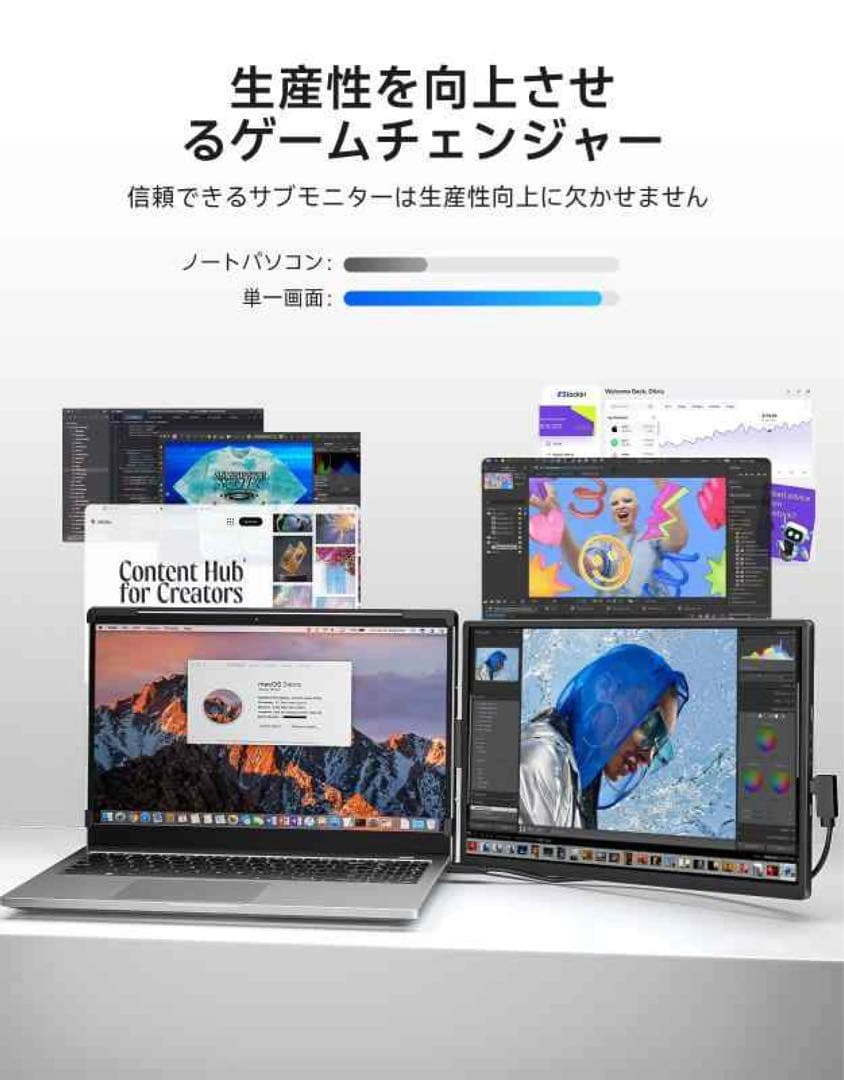 【ぐっぴょ】デュアルディスプレイ ダブルモニター