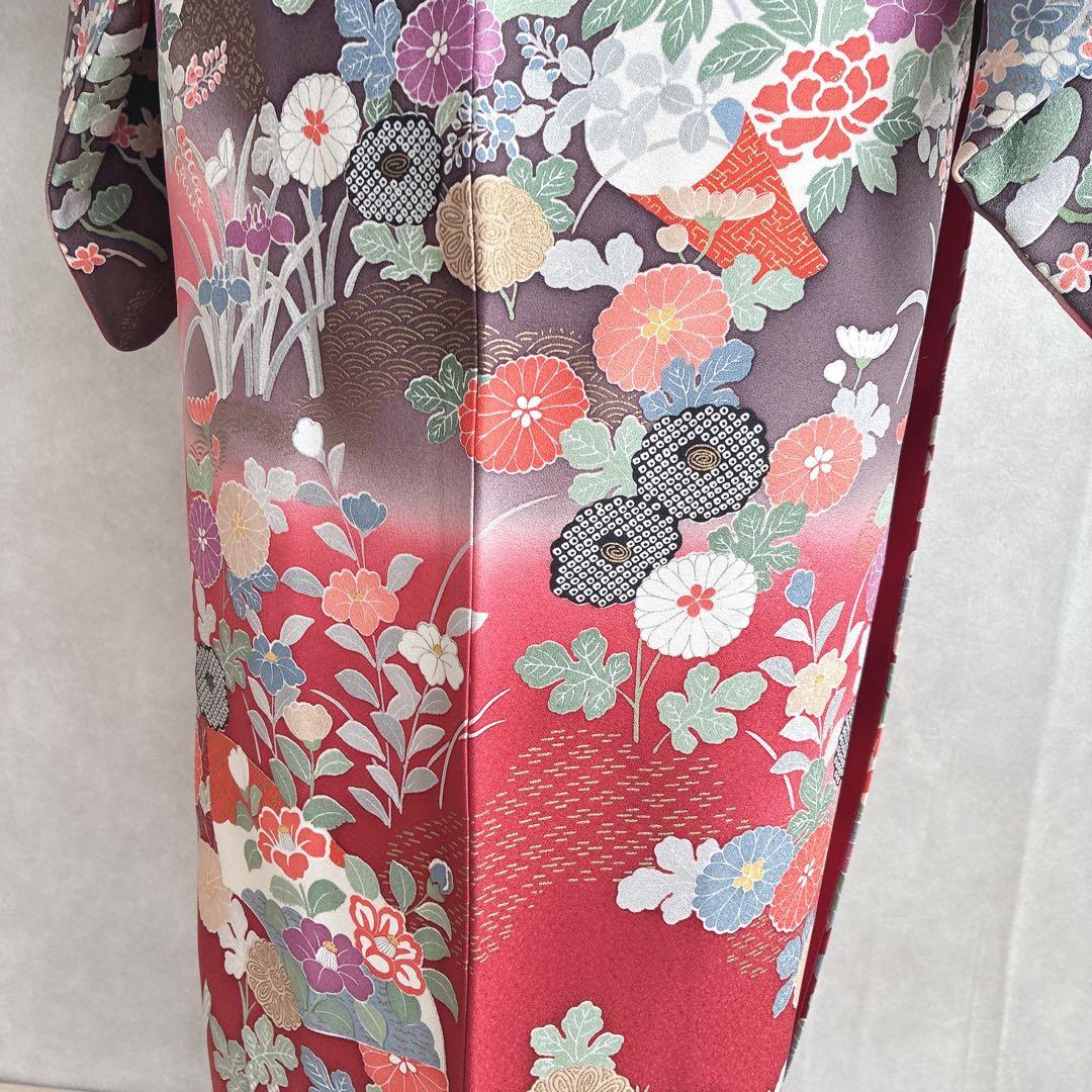 付け下げ　小紋　フルセット　着物　トールサイズ　正絹　訪問着　鮮やか美　J1
