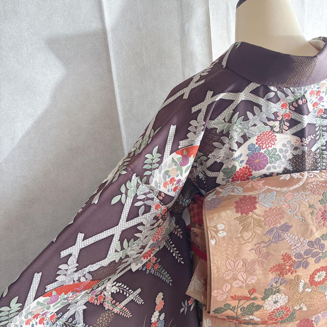 付け下げ　小紋　フルセット　着物　トールサイズ　正絹　訪問着　鮮やか美　J1