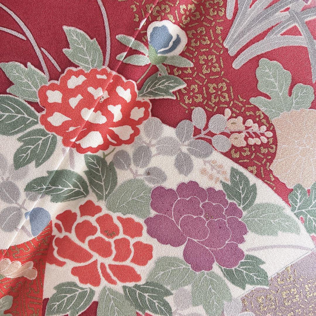 付け下げ　小紋　フルセット　着物　トールサイズ　正絹　訪問着　鮮やか美　J1