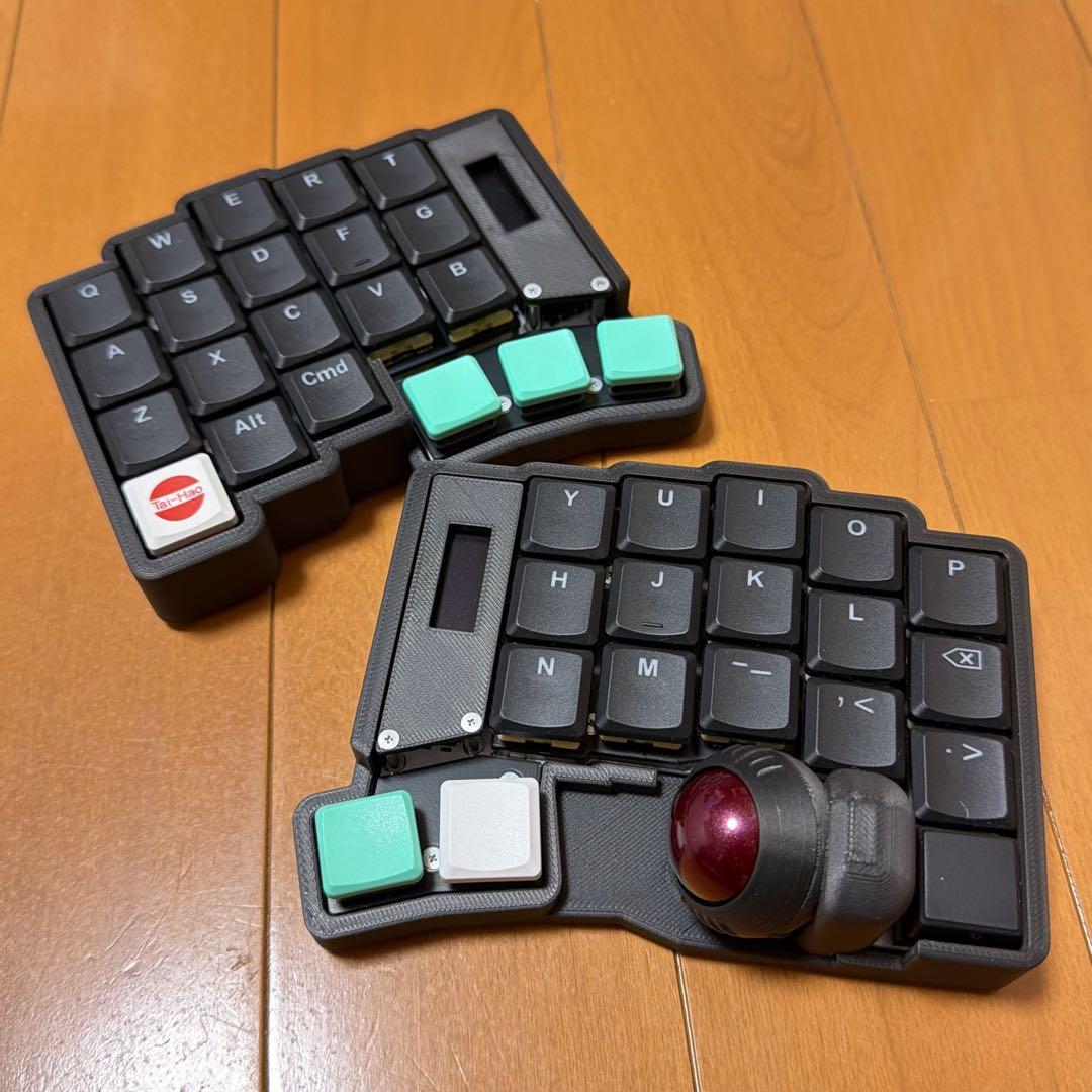 【完成品】Keyball39(LEDも実装)おまけ、ケース付き全部セット