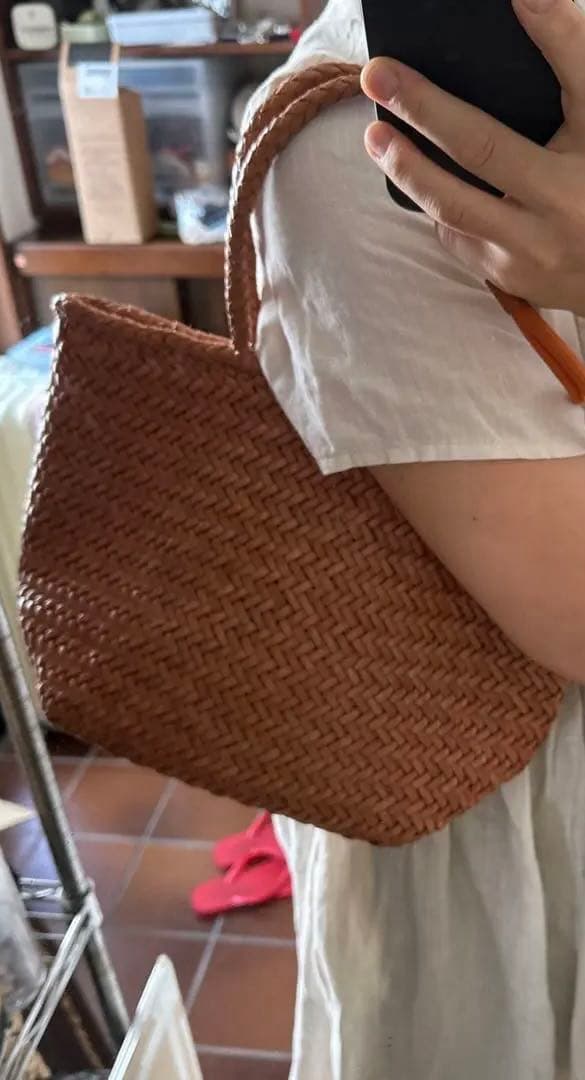 dragon diffusion レザーメッシュハンドバッグ